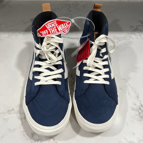 New VANS SK8 Hi Mte-1 High Top Platform Sneaker Navy Suede Lace Up Men's size 10 - Picture 2 of 6